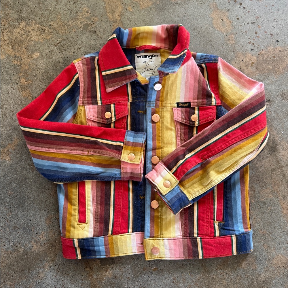 Wrangler x Lainey Wilson Girls' Rodeo Striped Trucker Jacket